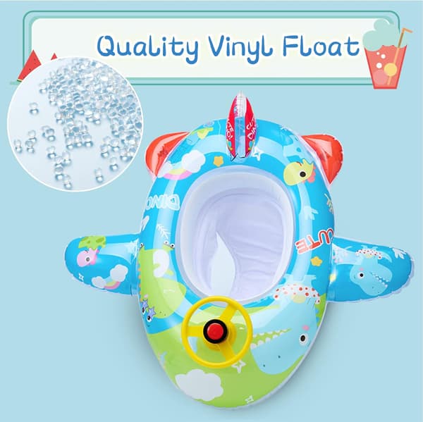Baby Pool Float, Swimming Float, Oppblåsbar Baby Float med Stee