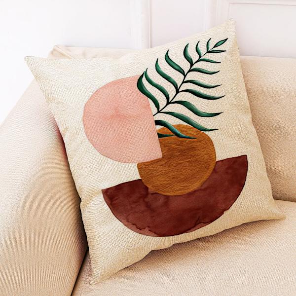 4-osainen flanellista tyynynpäällinen, abstrakti geometrinen sohvatyyny Co