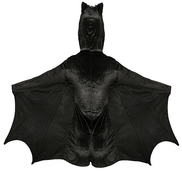 Stor Halloween-flagermuskostume Voksen Ét Stykke Vampyrheks Mørk B