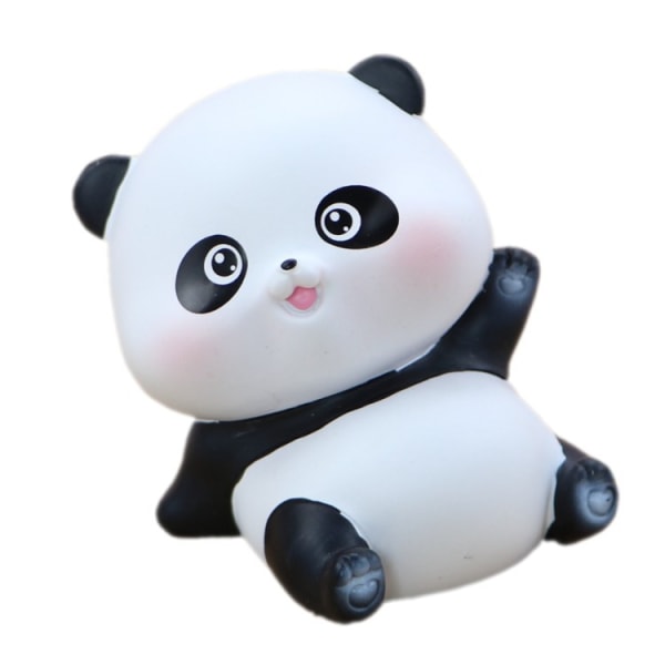 3 stk søte mini panda-formede figurer lekesett bred anvendelighet