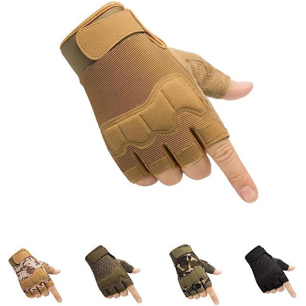 (L)Taktiske fingerløse handsker, gule, lette, åndbare og