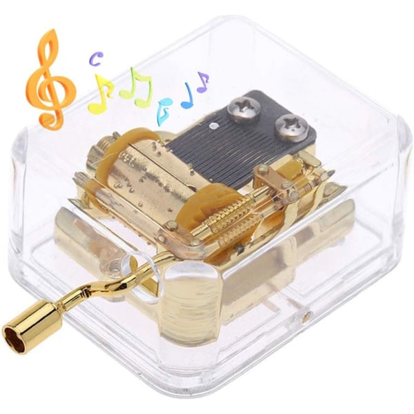 Clear Acrylic Music Box in Gold, Dedicated to Mother/Father/Daug