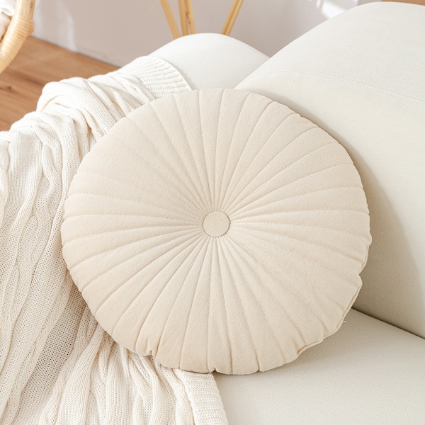 Sovan pyöreä tyyny Sametti verhoilutyyny 40cm - Beige