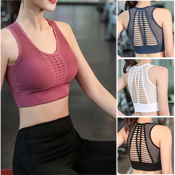 Mesh-ulkoiluvaatteet plus-koko urheilu- ja fitness-rintaliivit - Valkoinen M