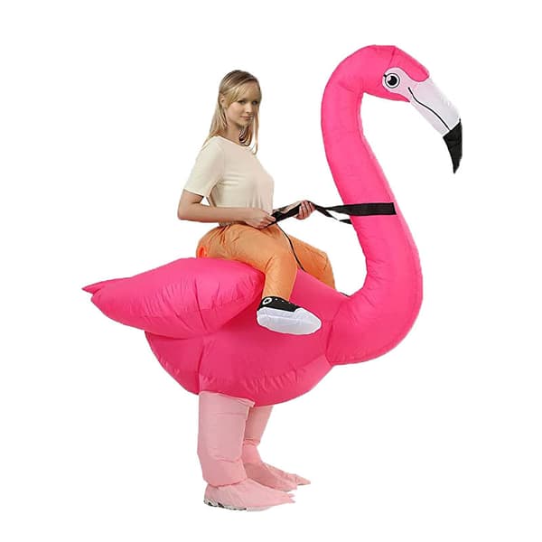 Oppusteligt Flamingo Kostume til Voksne