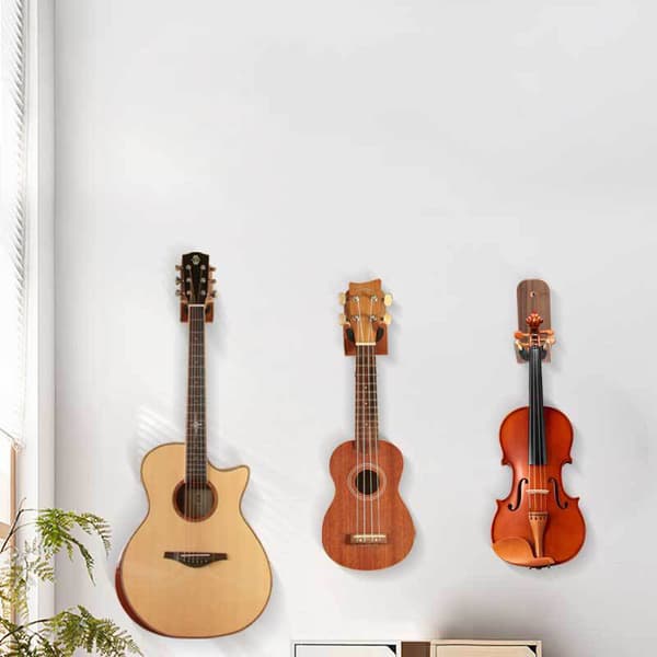 1 Gitarrs väggfäste, trägitarrhållare med skruvar och A