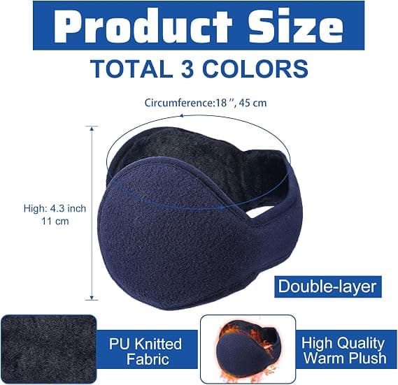 3-pack unisex vinter fleece hopfällbara öronmuffar stickade öronmuffar Wi