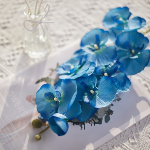 6 Kunstige Phalaenopsis Blomster Non-Woven Kunstige Blomster E