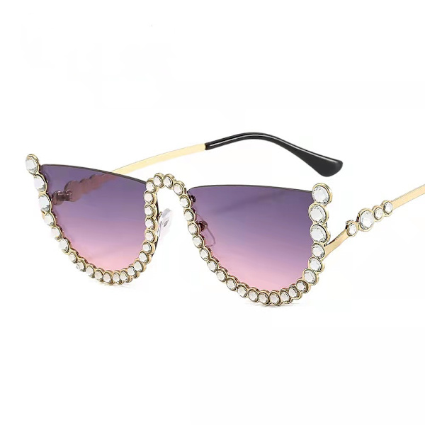 Retro solbriller til kvinder, runde blomster, mode, disco, festival, S