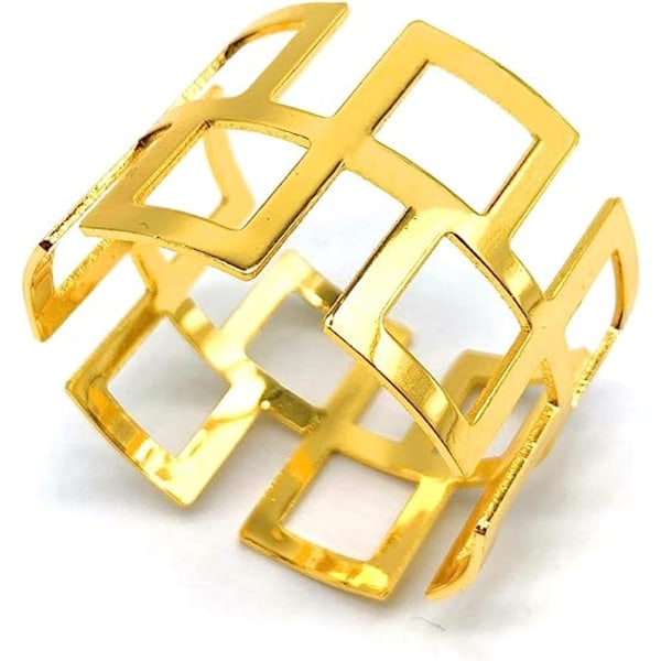 Guld, 12 stk., servietringe og -holdere, metalservietring N