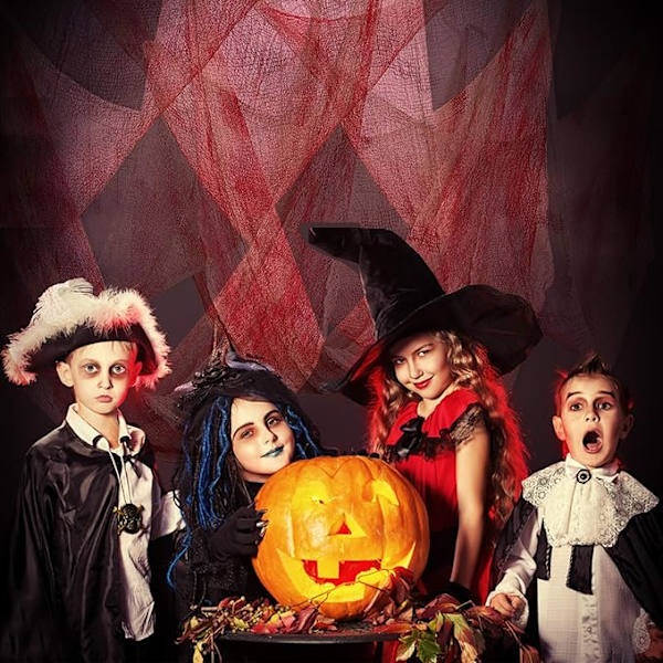 Halloween Blodrød Skræmmende Stof - Skræmmende Stof til Spøghus