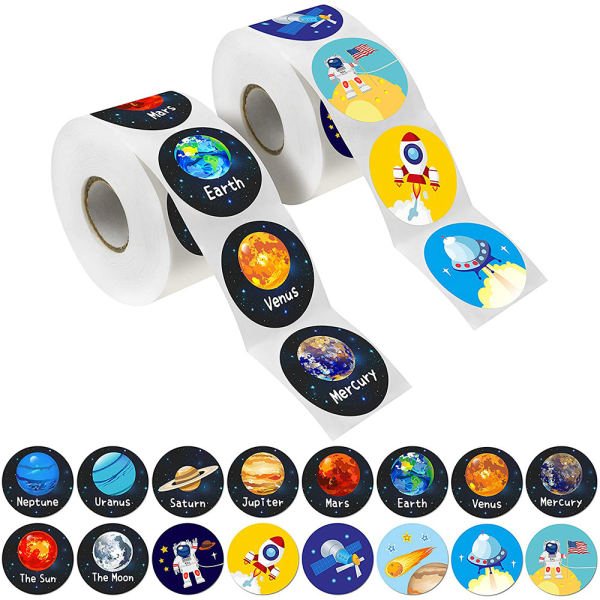 1000 PCS solar system stickers in rolls perfect for toddlers and