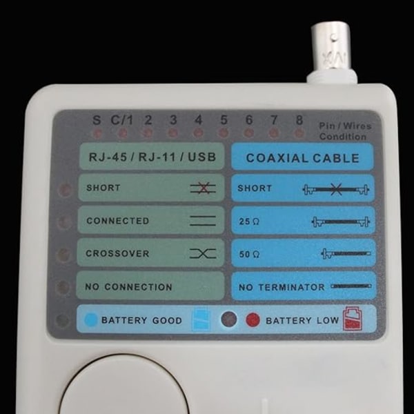 4 i 1 nettverkskabeltester RJ45/RJ11/USB/BNC LAN-kabel Cat5 Cat