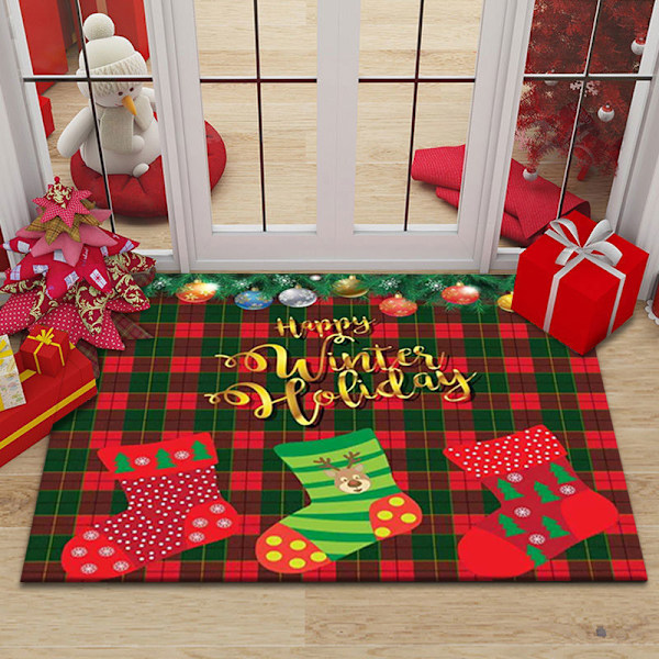 Julmatta med tomte, juldekoration, matta 60*90cm