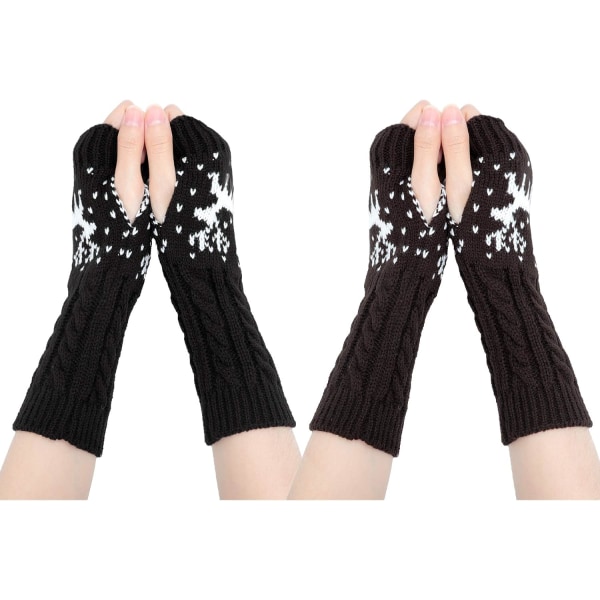 Winter Fingerless Gloves - Women's Arm Warmer Gloves Knit Croche