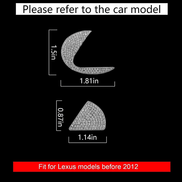 Bling-rattskylslogokapslar kompatibla med Lexus, DIY Diamon