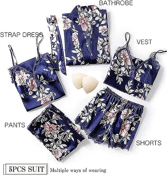 Dam silke pyjamas set flickor pyjamas dam pyjamas satin pyjamas