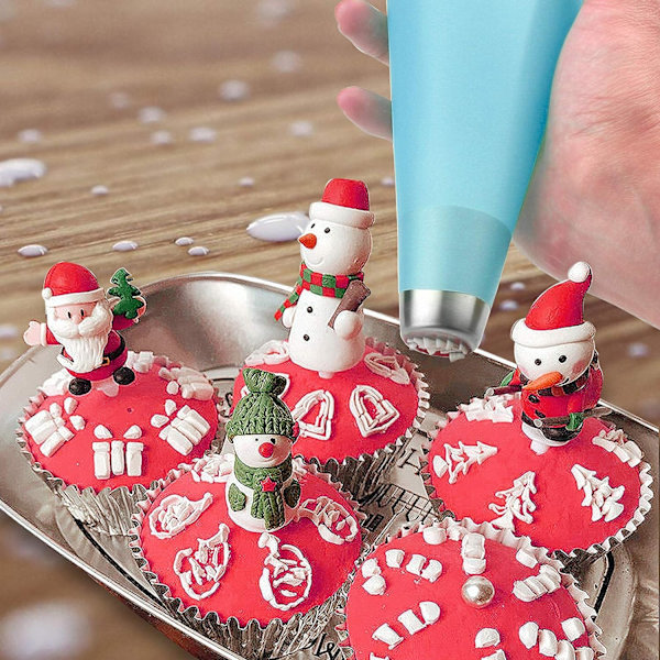 Silikonkremmerposer, 3 størrelser gjenbrukbare sprøyteposer for baking Co