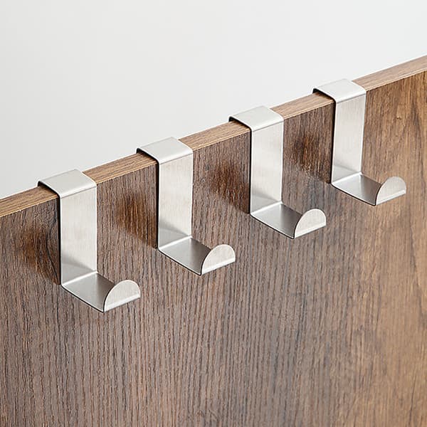 8 rustfrie ståldørkroker Z-formede reversible kroker, for stativ