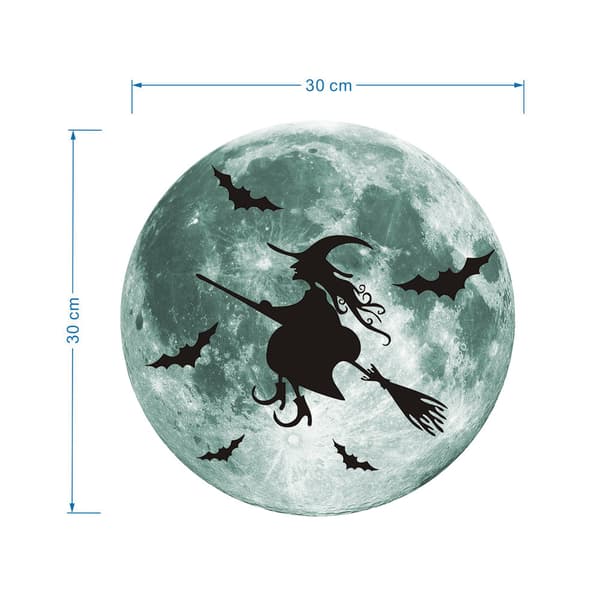 Halloween Måne Lysende Sticker-30*30cm