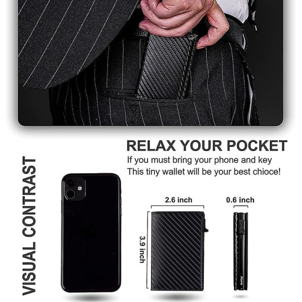 Herre Slim Wallet til Airtag med Pengeclips Rfid Blokering Minim