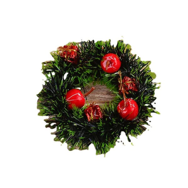 Julepynt 12cm Julekrans Rattan cirkel Christ