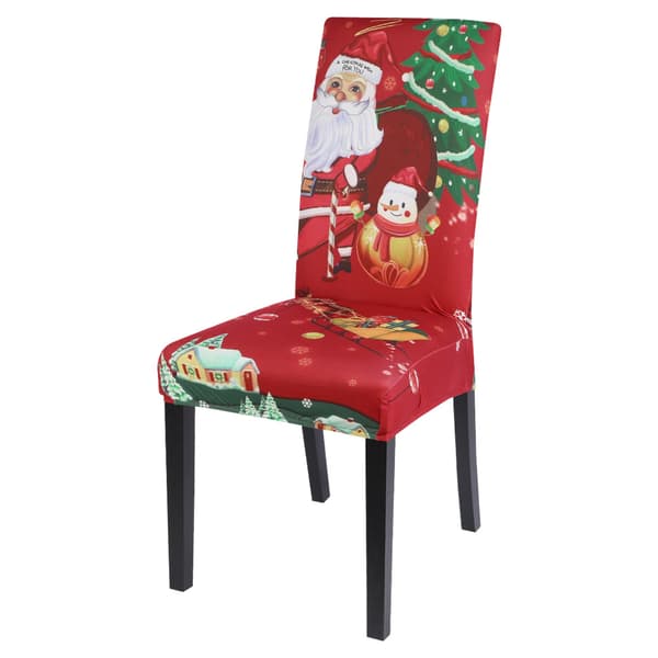 Julmatstolsöverdrag 4 stycken, elastiskt julstolsöverdrag