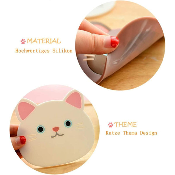6 søde katte silikone-glasunderlag, silikone gummimåtter, C
