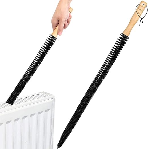 Radiatorbørste med langt, fleksibelt trehåndtak