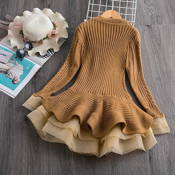 Piger Langærmet Efterår Vinter Strik Sweater Julekjole Cas