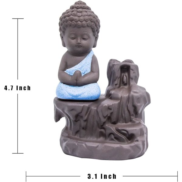 Røgelse Brænder Tilbageflow Tårn Keramisk Kegle Stang Sæde Buddha Munk
