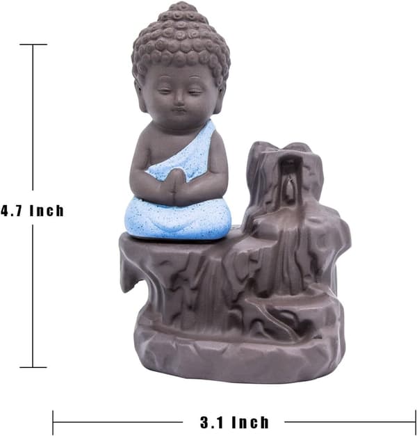 Rökelsebrännare Backflow Tower Keramik Kon Rod Säte Buddha Munk