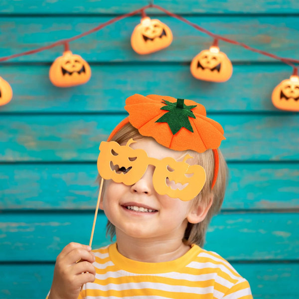 Rabat på Halloween-pandebånd - Sæt med 2 græskarhat-pandebånd til