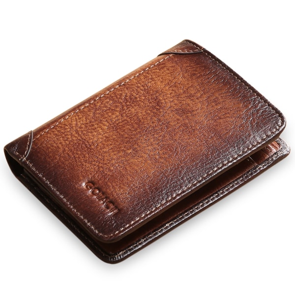 Herr kort läder plånbok multifunktion män plånbok förare
