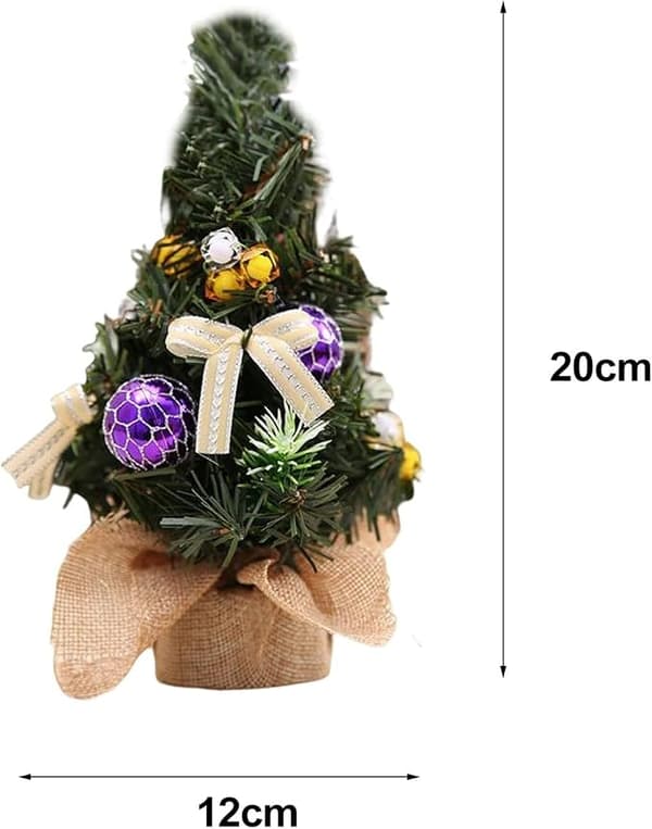 Mini julgran båge scen layout ljus rosett falsk jul