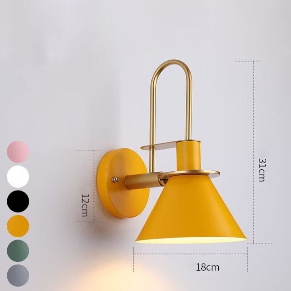 Enkel væglampe til stuen Kreativ baggrundsvæg Ganglampe Nordisk Macaron Personlighed Soveværelse Sengelampe (Pink)
