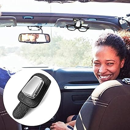 2-pack universellt solglasögonhållare i läder