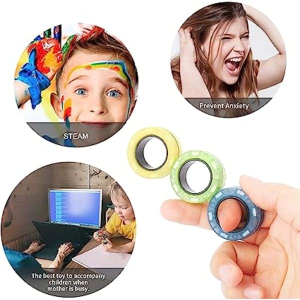 Magnetiska ringar leksak, vuxna magneter ring leksaker för ångestlindring
