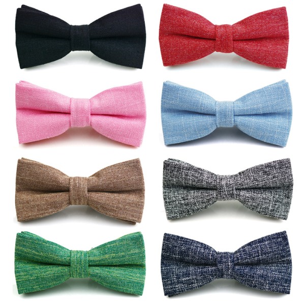 8PCS Cotton bow tie for men 12 x 6 cm with hook already tied and