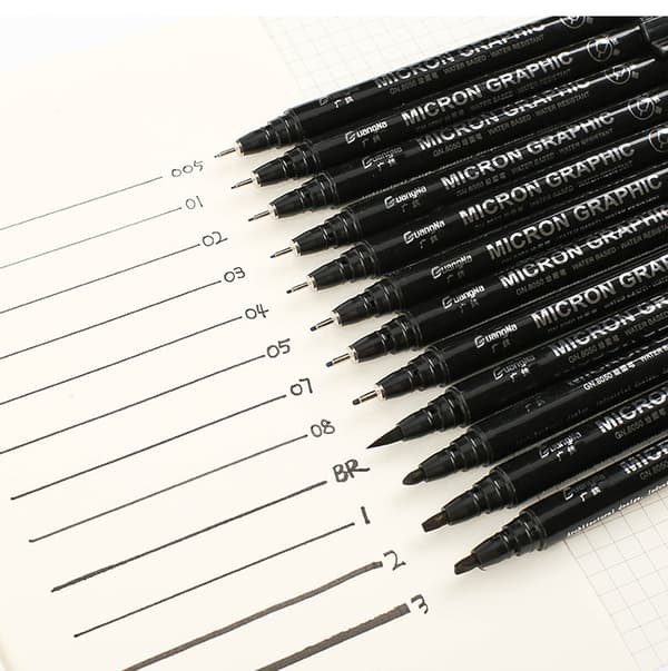 12 st Animation Design Hand-ritad Outlining Pen
