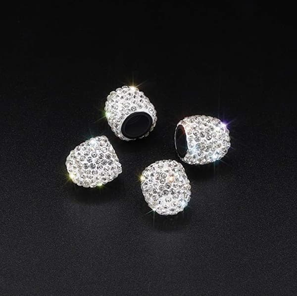 2-pack med 8 diamantventilhattar kreativa modifierade bildäckhattar