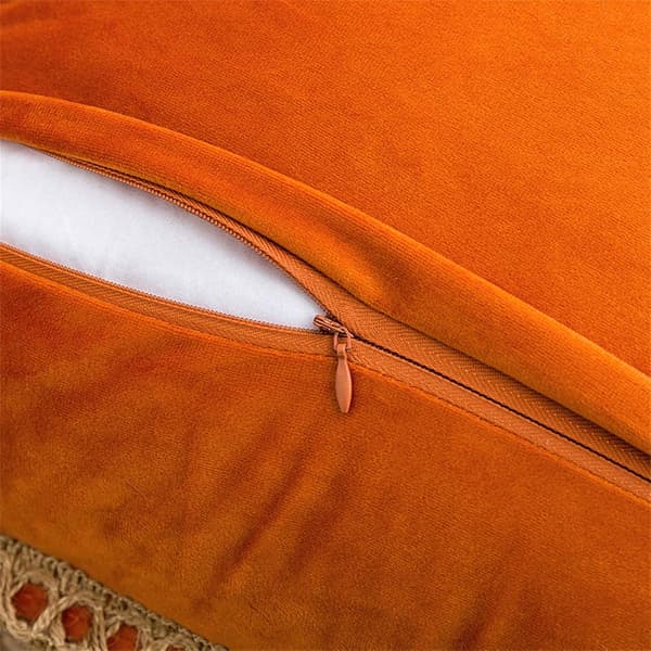 Sæt med 2 pudebetræk i burlap til sofa, 18\" x 18\", orange
