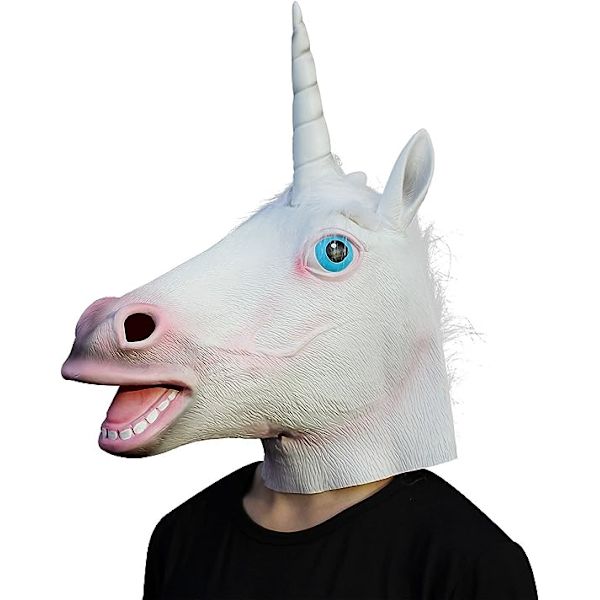 Eläinnaamio Deluxe Yksisarvinen Naamio Uutuus Halloween Puku Lateksi