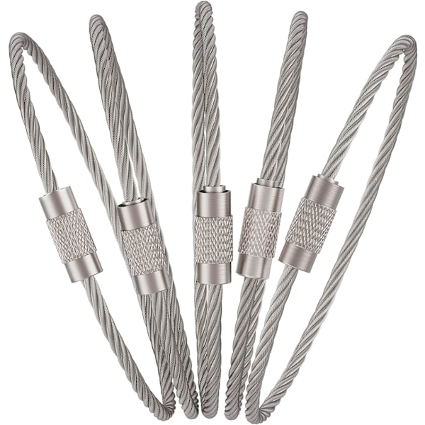 20 st Lanyard Nyckelring Kabel Stor Nyckelring Rostfritt Stål