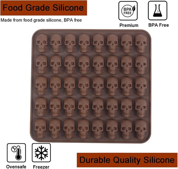 Gummyformar, Gummy Skull Candy Silikonformar, 2-pack med 40 Non