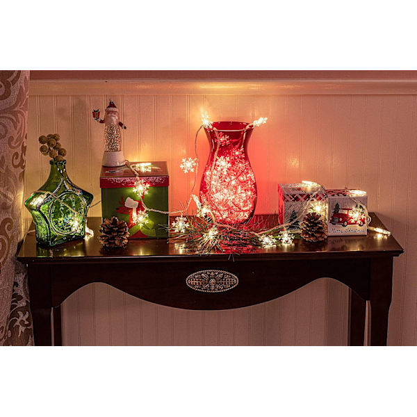 50 LED snøfnugg julelys. 16,4 fot plug-in stri