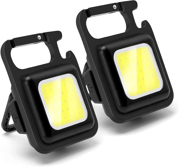 2 Mini LED-lommelykter, 2 PC arbeidslys oppladbare 800 lumen