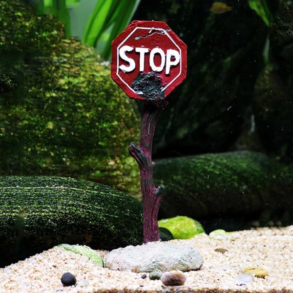 1pcs Aquarium Warning Decorative Poster Resin Sign Fish Tank Lan