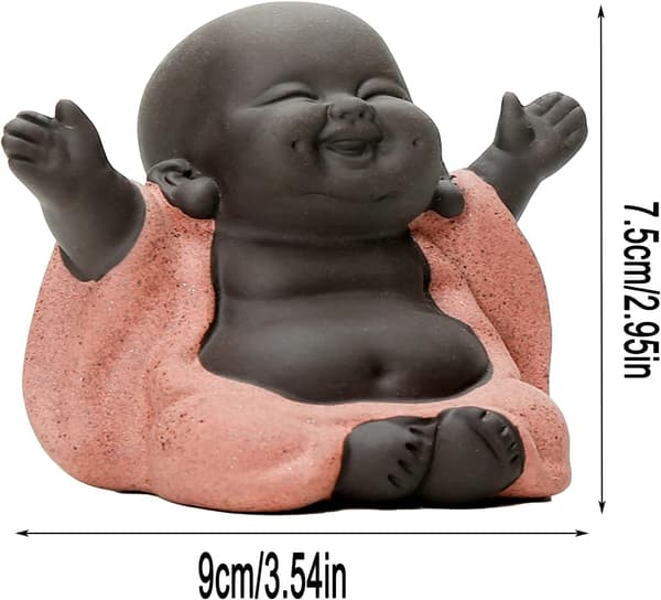Søt Monch Buddha-statue, søt liten Buddha, munk Buddha-statue