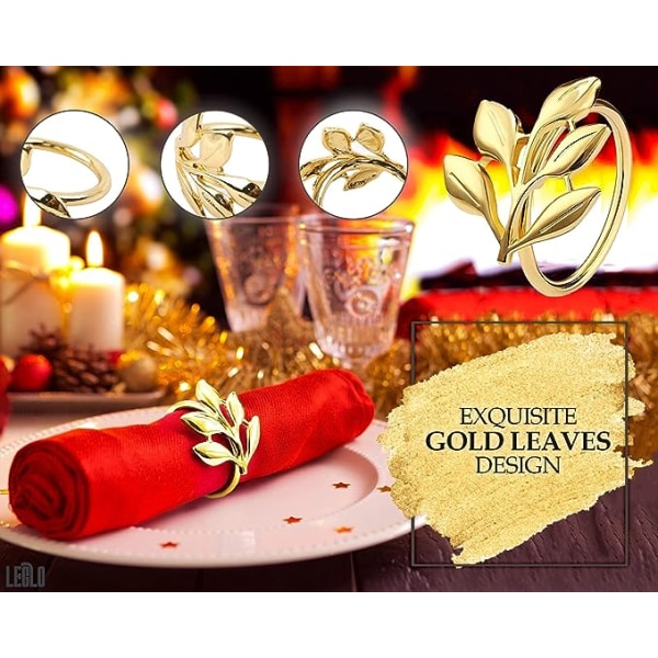 20 stk. Guldfolie Servietringe - Elegant Guld Servietring til Serviet